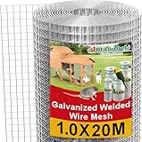 Amagabeli Malla Electrosoldada Galvanizada Soldada 12,7x12,7/100cm, Rollo 20 Metros Rollo Malla Alambre Metalica Grosor del Alambre Pajarera Metalica