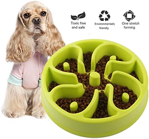 Jomia Dog Bowl Slow Feeder Eating Interactive Down Feeding Bloat Stop (Green)