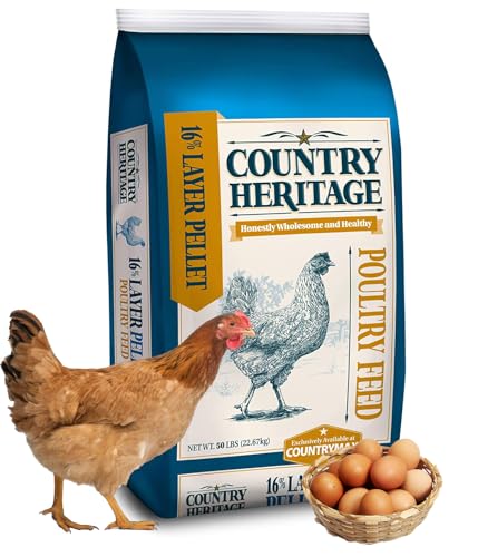 CountryMax 16% Protein Layer Pellets for Laying Hens – Complete Feed for Chickens, Ducks & Game Birds – 50 lb Bag