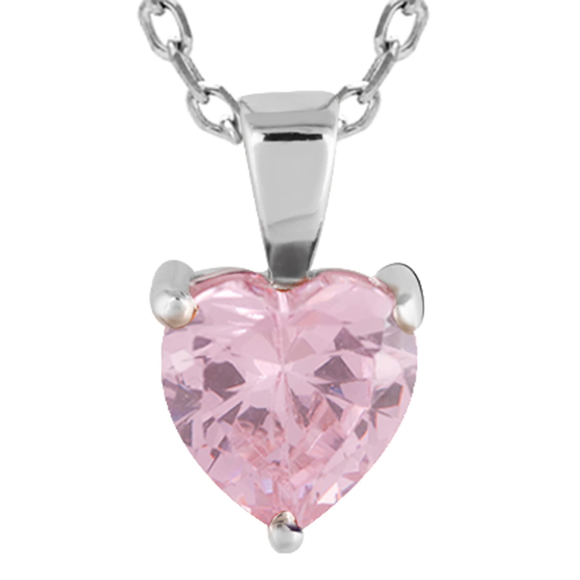 925 Silver Pink Heart Pendant with Link Chain | Gifts for Girlfriend,Pendant to Gift Women & Girls | With Certificate of Authenticity and 925 Stamp | 6 Month Warranty*