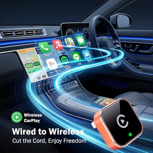 Gallasys Wireless CarPlay Adapter for iPhone & Android Auto Adapter, Convert Wired to Wireless CarPlay Dongle,Dual-Band 5.8G WiFi+Bluetooth 5.4, Plug&Play, Compatible iOS10+ & Android11+ by Gallasys - Image 3