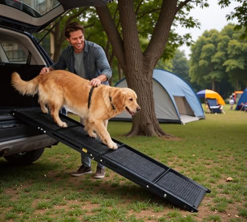 Dog Ramp for Car, 71"X19.5" Folding Pet Gentl...