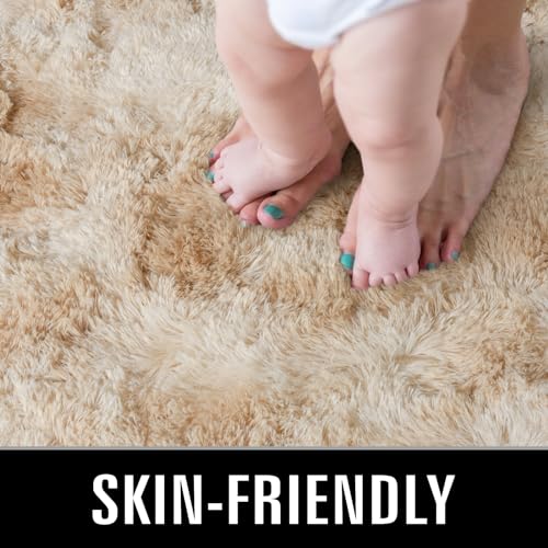 TWINNIS-5x8-Large-Shag-Area-Rugs-for-Living-Room-Bedroom-Tie-Dye-Beige-Indoor-Super-Soft-Fuzzy-Plush-Rugs-Upgrade-Anti-Skid-Modern-Furry-Rugs-Fluffy-Carpets-for-Kids-Room-Nursery-Home-Decor