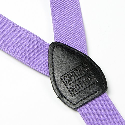 Spring Notion Boys' Suspenders and Solid Color Bowtie Set Wisteria Lavender Small