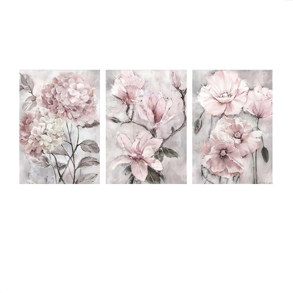 SOBMQ Art Decor-Abstract Watercolor Flower Posters Botanical Wildflower Wall Art Canvas Painting Vintage Pictures Kitchen Living Room Decor-30 * 50cm-3PCS (No Frame)