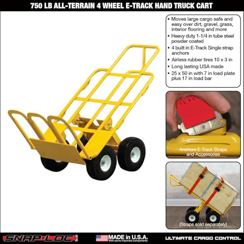 All-Terrain Hand CART 4 Wheel with 750 lb Ccapacity and 10 inch Airless Wheels