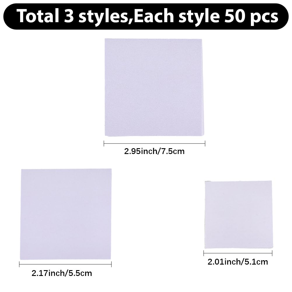 150 fogli 3 stili di Carta per Nail Art, Tavolozza per Smalto In Gel, Colla per Carta, Portatile, Impermeabile, Strumento per Mescolare I Colori Del Trucco Bianco, 3x3 pollici Quadrati per D