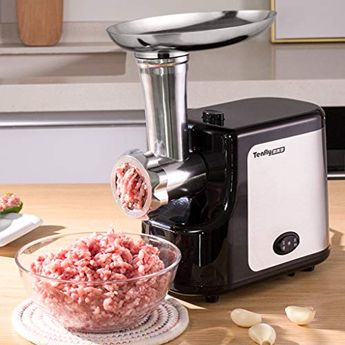 Elektrischer Fleischwolf, Fleischwolf & Wurstfüllmaschine mit 3 Edelstahl-Mahlplatten zur Wurstherstellung, Klinge für… – Bild 3