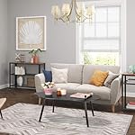 Small Coffee Table Black Cloud Coffee Table for Small Spaces Modern Center Table Unique Irregular Coffee Table with Wood Legs Living Room Mid-Century Sofa Table - Image 5