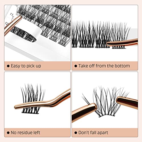 Higu clace Lash Clusters, 72pcs DIY Eyelash Extensions D Curl 8-16mm Lash, H07-D Curl-8-16mm - Image 3