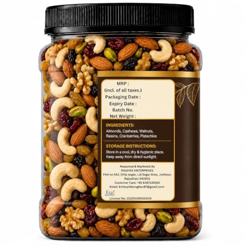 Image of NUTRIZAIKA Premium Mix Dry Fruits 100gm |Mixed Almonds, Cashews, Pistachios, Raisins, Apricots, Black Raisins | Assorted Crunchy Trail Mix for Snacking & Gifting