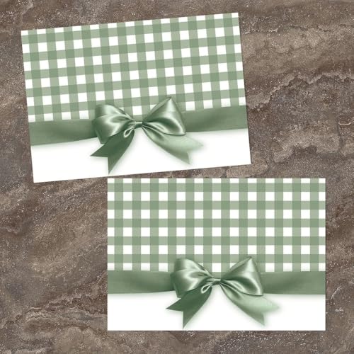Image of Great Papers! Sage Green Bow Note Card and Envelope, 4.875 inch x 3.375 inch, 24 count (2025018)