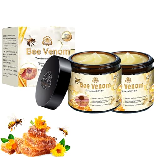 Turonu Bee Venom Cream Bee Venom Mole and Wart Treatment Cream Professional Bee Venom Skin Treatment Cream New Zealand Bee Venom Gel Natural Bee Venom Repair Cream for All Parts of The Body (2PCS)