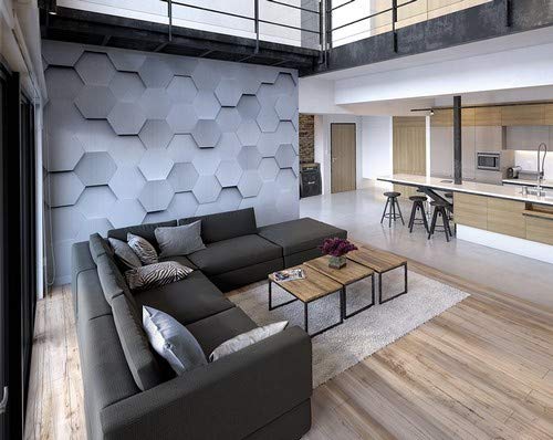 Ohpopsi Wals0254 Metal Hexagons Wall Mural, Grey #TOP2