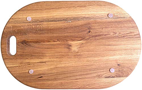 Lux American Oak Wood Oversized Serving Board 20.5" X 13" | Extra Large Charcuterie Board | Cheese Board With Handle For Serving Cheeses, Meats, Crackers, And Wine | Unique Gift (Oval Cutting Board) #TOP4
