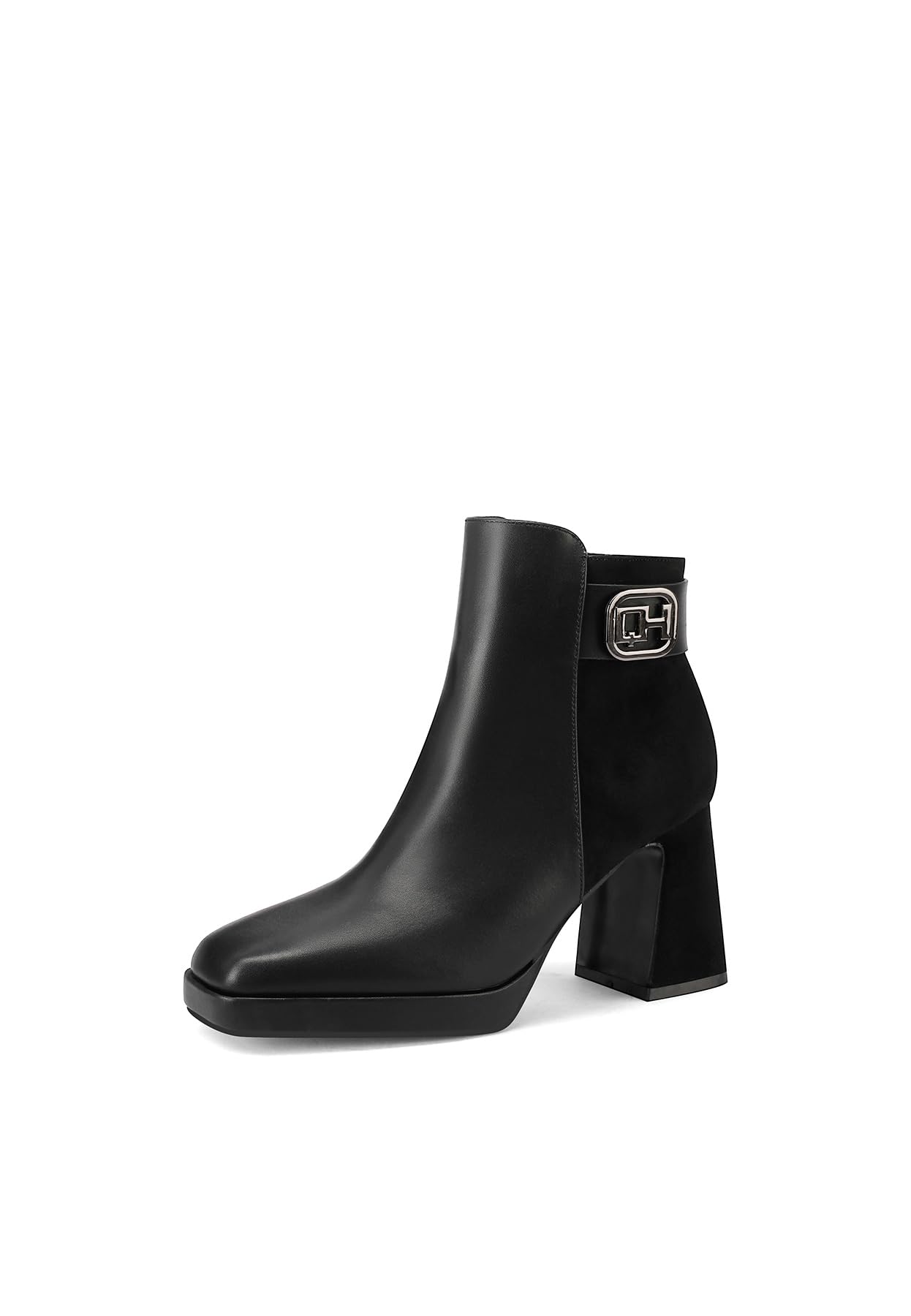 QUEEN HELENA Tronchetti con Tacco Largo Stivaletti con Zip Laterale Casual Donna ZM9836