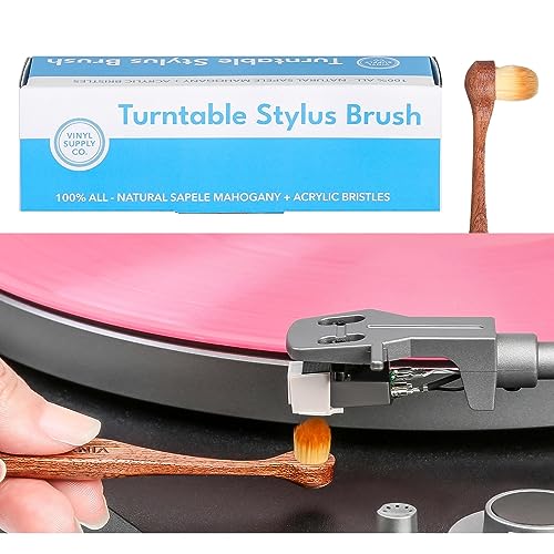 Cepillo para tocadiscos de pelo de cabra y madera 100% natural de alta calidad 2