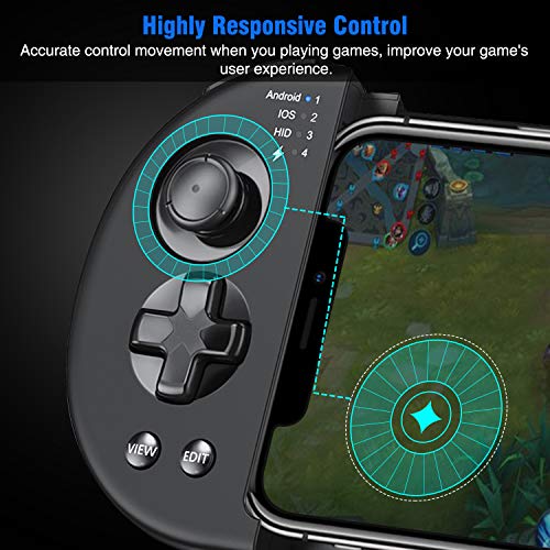 Mobile Game Controller, BEBONCOOL Android Controller for PUBG, Supports iPhone/iOS/Android, Wireless Mobile Controller for Android Games, Mobile Gaming Controller Works Mobile Key Mapping