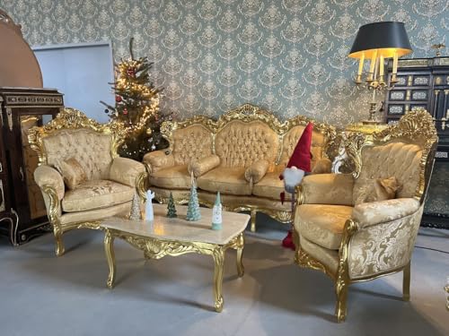 Sofa Set French Louis Style in Gold Finish Retro Baroque Rococo Style Couch Set for Home Decor for Hotel Lobby Decor – Bild 3