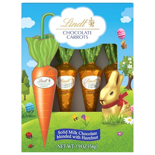 Lindt Chocolate Carrots, Solid Milk Chocolate Easter Candy Blende...