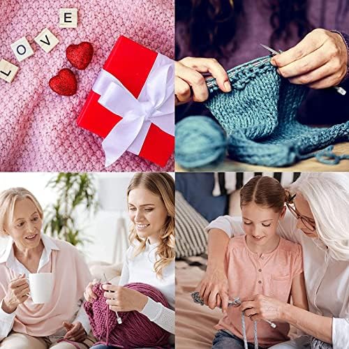 Knitting Needles Set, 11 Pairs 2.0mm to 8.0mm Stainless Steel Straight Single Pointed Knitting Needles Crochet Hooks Kits