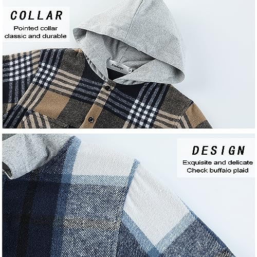 Boys Girls Casual Flannel Plaid Hoodies Fall Fashion Button Down Shirts Long Sleeve Cute Lightweight Jacket Coats3