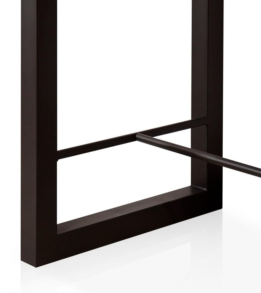 Home Heavenly® - Mesa Alta Industrial Darek 120x70 cm, Mesa de Bar o Cocina, Mesa de Madera y Patas metálicas en ‘U’ con reposapiés. (Roble Nordish - Negro)
