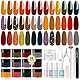 Aokitec Dipping Powder Nails Set, 2024 Herbstserie Farben, Dip Powder Nail Set 36-teilig mit Dip Basis Aktivator Decklack Pinselschoner Transparentem Aufbau-Puder für Dip Nails System, Geschenkset