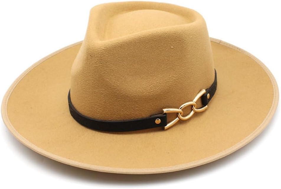 Western Cowboy Hat, Black Felt with Gold Chain Band