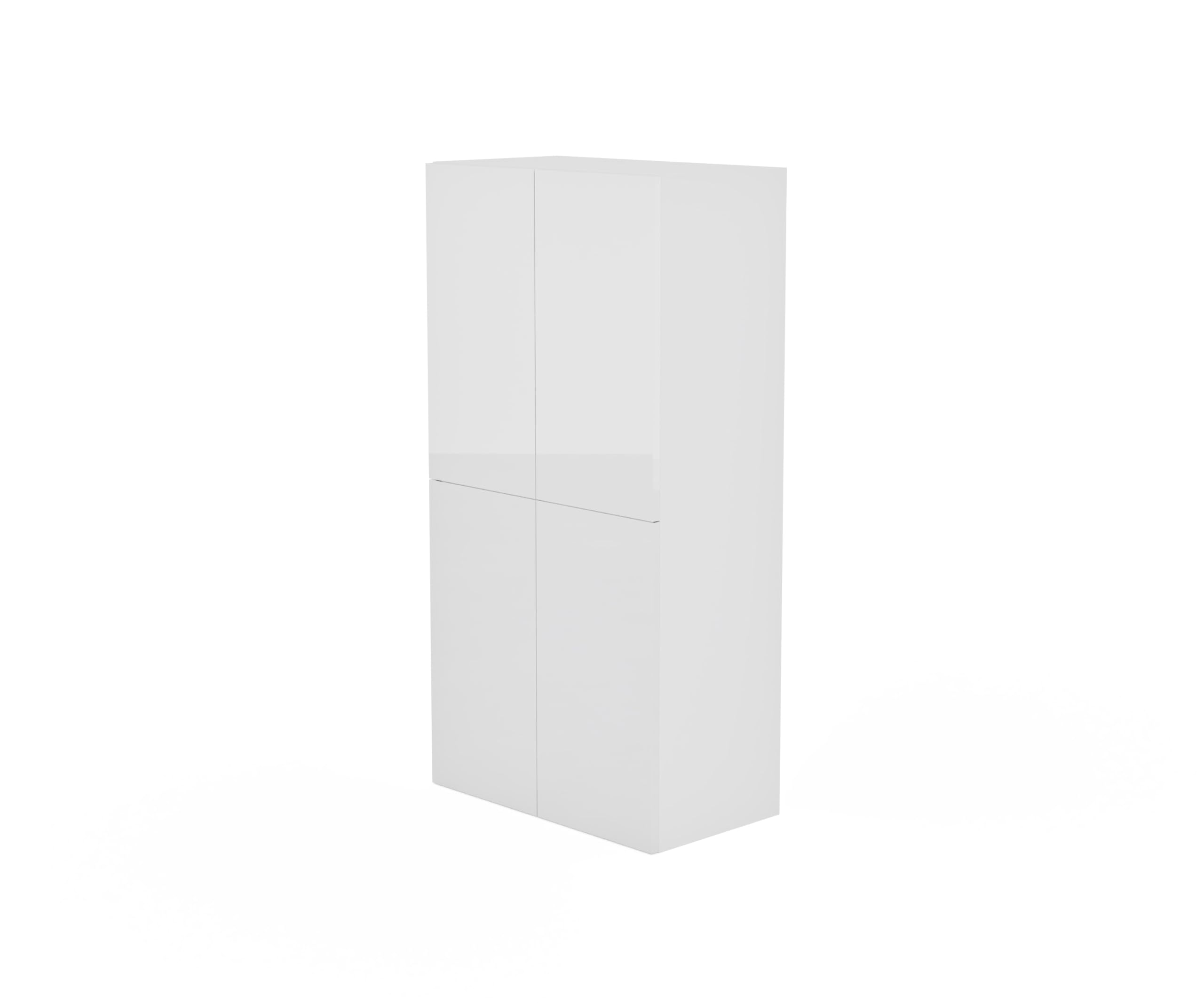 Badschrank Weiß B: 60 cm H: 120 cm T: 34 cm Badezimmerschrank Hängend Front Hochglanz Korpus Matt Hängeschrank Badezimmer Toilettenregal Badezimmermöbel