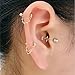 Minimalist Chain 20g Screw Back Tiny Barbell Stud Earrings for Women S925 Sterling Silver Cartilage Conch Helix Small Hoop Studs Fashion Hypoallergenic Piercing Jewelry Gifts (Double Chain)