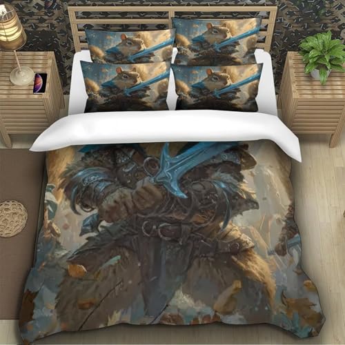 Parure de lit grenouille chevalier super king en microfibre douce
