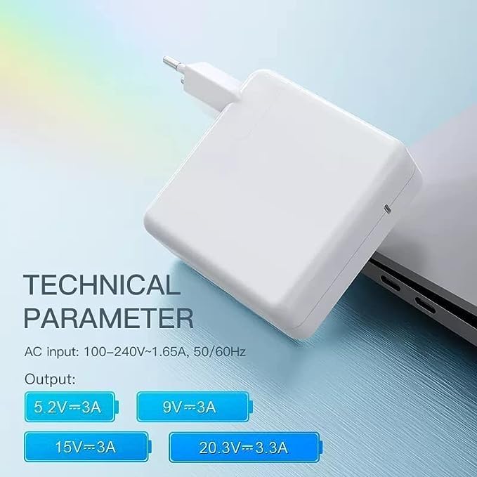 Image of Replacement USB C 96W Charger, Type C Laptop Charger Adapter Fit with MacBook Pro(2016-2022) MacBook Air (2018-2022), MacBook, iPad Pro, USB-C Devices