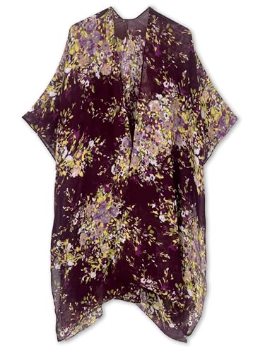 Image of Spicy Sandia Kimonos for Women Floral Beach Cover Up Loose Swimsuit Bathing Suit Coverup Cardigan for Summer Swimwear
