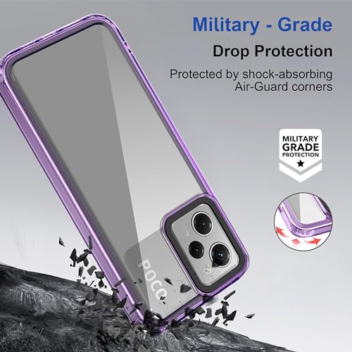 Image of Zapcase Back Case Cover for Poco X5 Pro 5G | Compatible for Poco X5 Pro 5G Back Cover | Case Cover with Camera Protection | (TPU + PC | Translucent Purple)