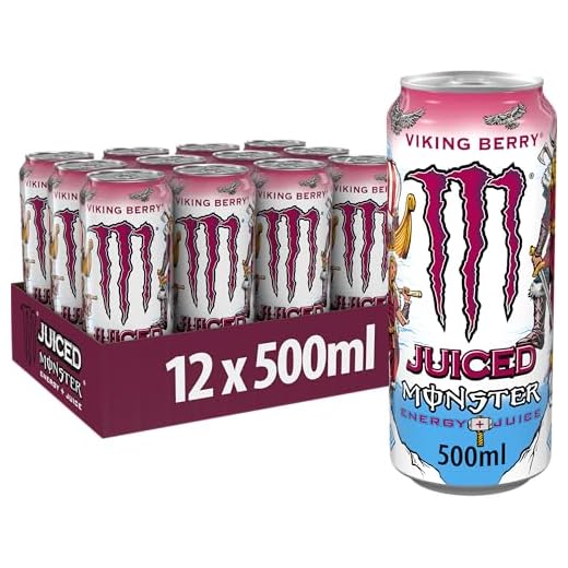 Monster Energy® Viking Berry - koffeinhaltiger Energy-Drink mit Waldbeeren-Geschmack - full Flavour, full Sugar, Juice - in praktischen Einweg Dosen (12 x 500 ml)