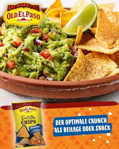 Old El Paso Tortilla Chips Salted – Gesalzene Tortilla Chips aus Mais gebacken – Glutenfrei – 1 x 185 g