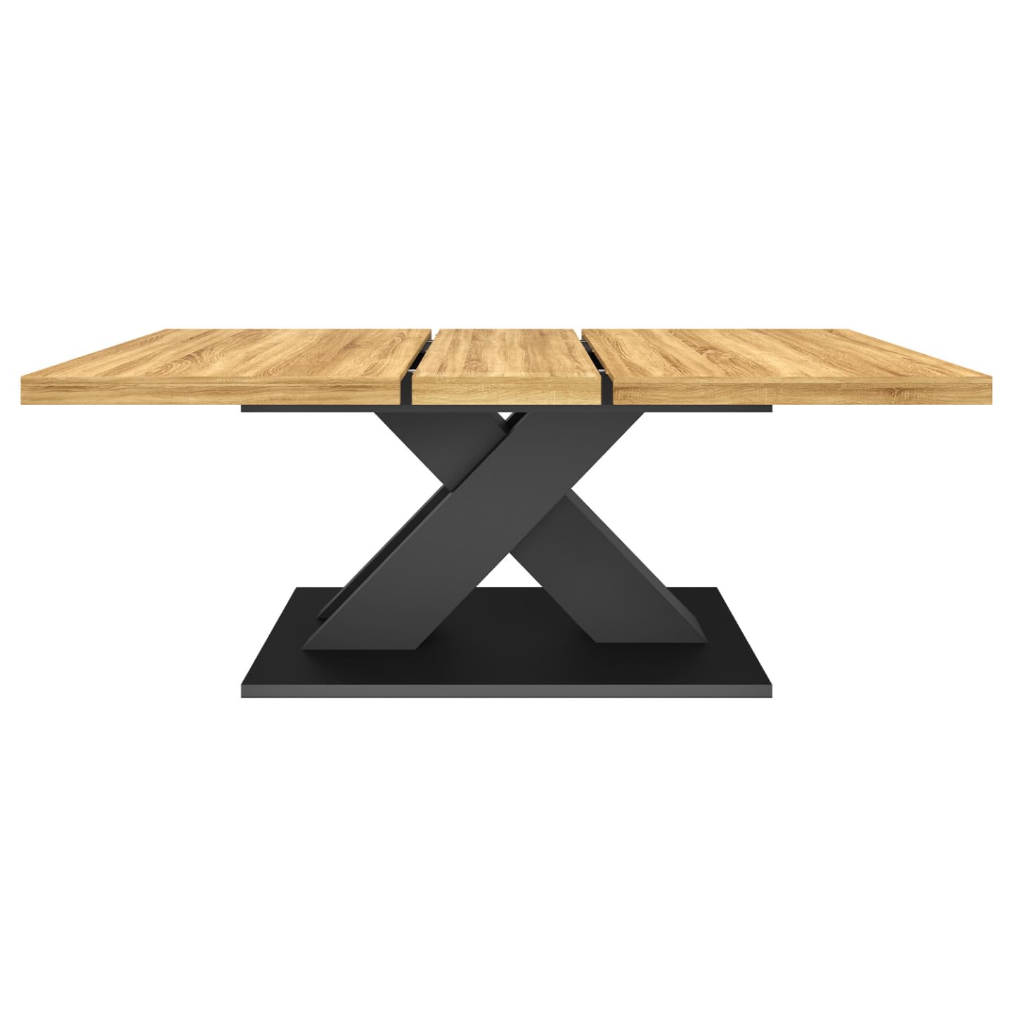 IDMarket - ALICIA mesa de comedor extensible 6-10 personas madera y negro 160-200 cm