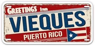 Squiddy Greetings from Vieques Puerto Rico - Vinyl Sticker for Car, Laptop, Notebook (5.5" Wide)