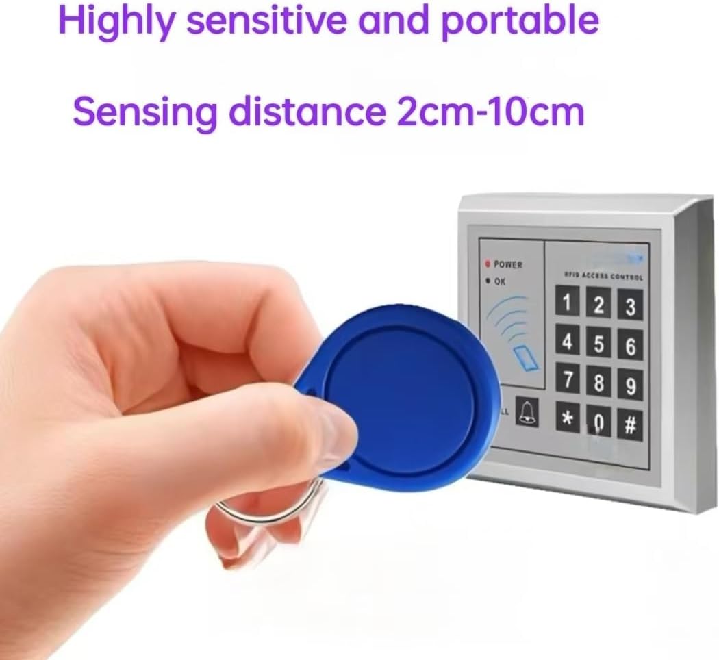 RFID Key Fob Set 10 Pack, Mix Colors 125khz RFID Fob Keychain Cards Compatible with Em4100 Tk4100 for Access Control, Door Entry, Attendance and Smart Home Automation (Pink)