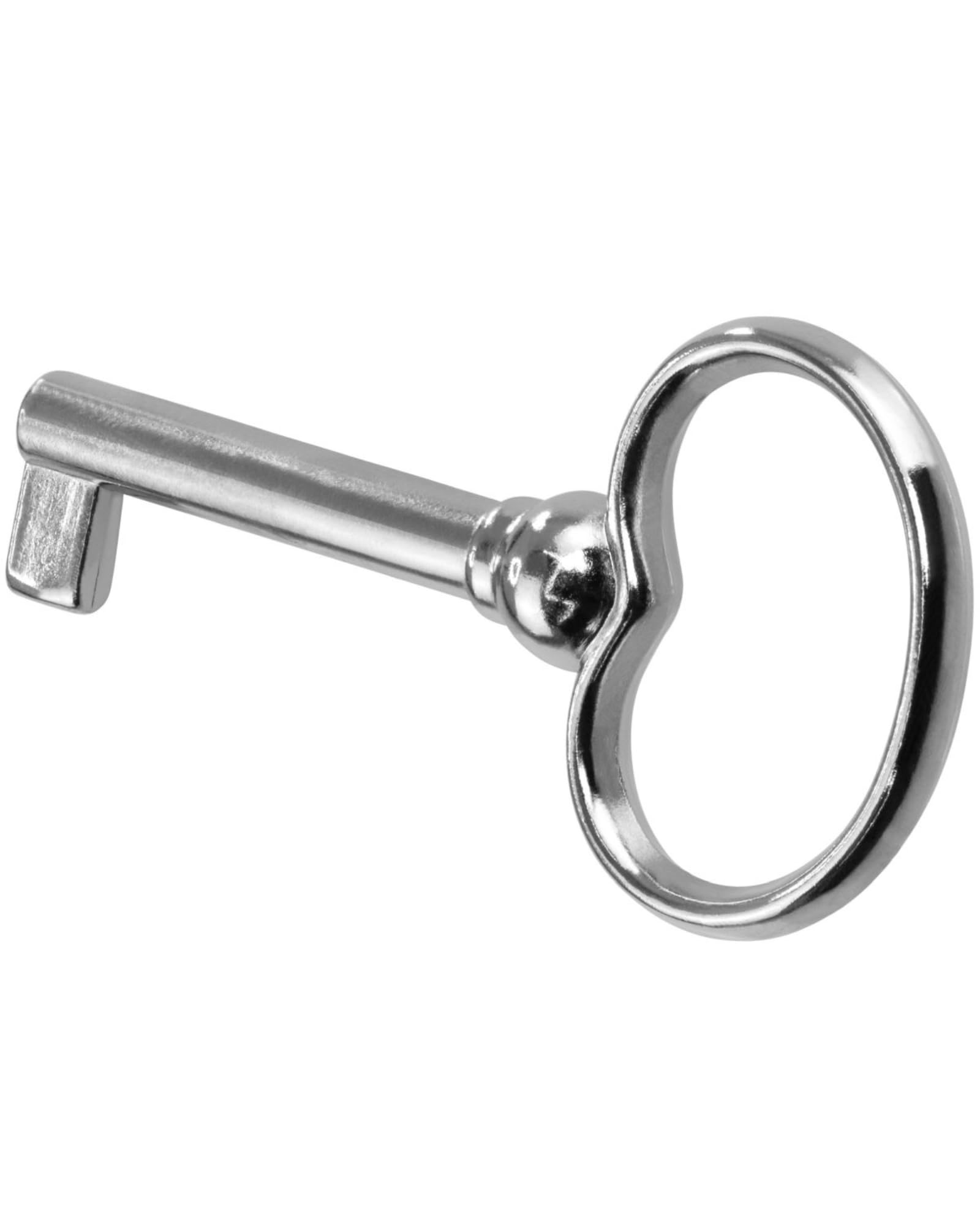 Gedotec Furniture Key Nickel-Plated Metal | 1 piece | BACH | Deco Replacement Key Classic | 35 mm | Euro Lock Compatible| for Furniture Lock