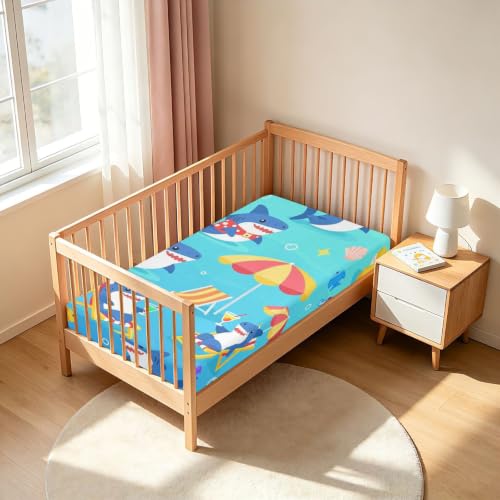 Drap imperméable lit bébé requin pour des nuits calmes - 7