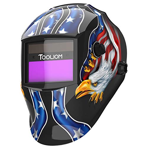 TOOLIOM Auto Darkening Welding Helmet True Color Solar Powered Welding Mask with Adjustable
