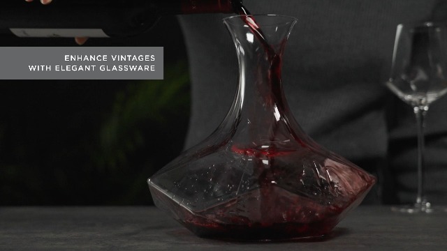 Amazon.com | Viski Faceted Wine Decanter, Lead-Free Crystal Carafe