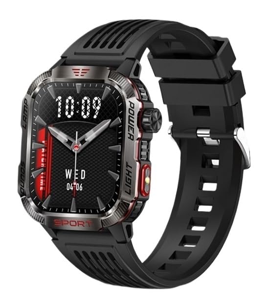 BKUANE Reloj inteligente Huawei para Xiaomi Military GPS, reloj inteligente para hombre, linterna, brújula, impermeable, rastreador deportivo al aire libre, Bluetooth, llamada, reloj inteligente