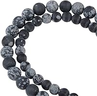 Vista 15 de Cuentas de piedra de jaspe Picasso natural mate de 0.236 pulgadas (0.236 in), piedras preciosas redondas sueltas para hacer joyas y pulseras, piedra