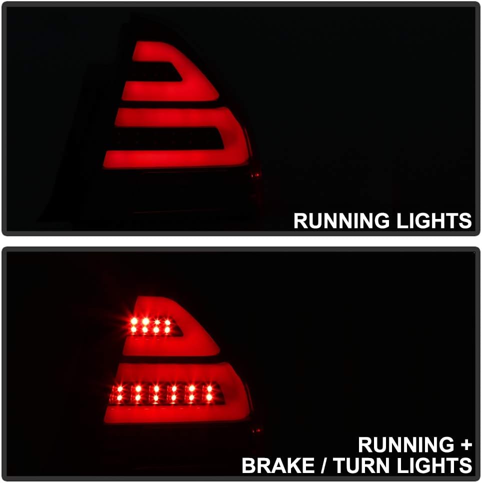 ACANII - For 2006-2013 Chevy Impala Black Smoked LED Light Tube Tail Lights Brake Lamps Replacement Driver & Passenger