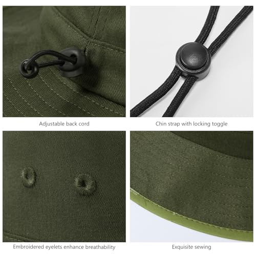 Image of UPF 50+ Foldable Sun Hat Patterned Under Brim Bucket Hats for Summer Hiking Fishing Beach Safari Men Women