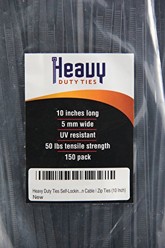 Zip Ties Heavy Duty 10 Inch Black Nylon Cable Ties 150 Piece / Wire Ties By Heavy Duty Ties #TOP2