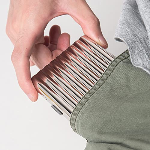 Image of Retro Metal Cigarette Case - Portable Pocket Box for Women and Men, Double Sided Spring Clip Open, Holds 18 Regular Size 100mm Cigarettes (Silver)